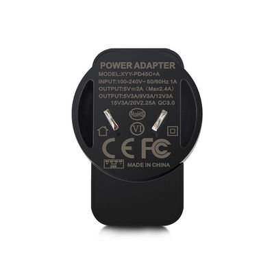 Adaptador de fuente de alimentación AC-DC 65W Tipo-C con QC 3.0 y carga inalámbrica AU SAA Entrada aprobada 100-240V