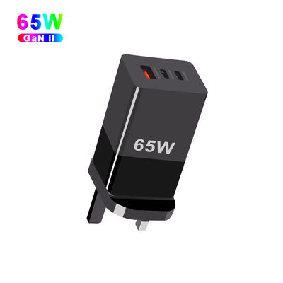 Cargador de carga rápida de tipo C de 65W con tres puertos y tecnología A 2C