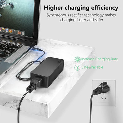 Adaptador de alimentación de escritorio de 65W Cargador de computadora con cable de carga de tipo C Entrada 100V-240V