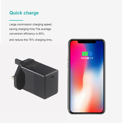 Cargador de pared USB de 45W tipo-C Reino Unido 65W 30W Cargador de viaje rápido Pcba Gan Australia