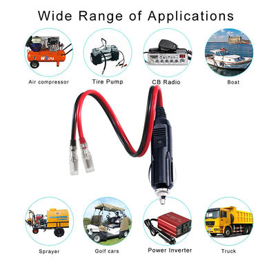 Fusible 15A con luz LED para automóviles, encendedor de cigarrillos, cable de extensión de extremo
