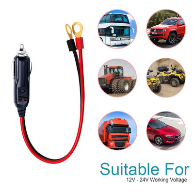 1M Spt-2 12V 24V Cable de energía solar Automóvil encendedor de cigarrillos Adaptador masculino para 2 terminales de anillo