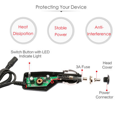 12VDC 24VDC encendedor de cigarrillos automático para Jack DC 2.1mm Cable de alimentación de cigarros