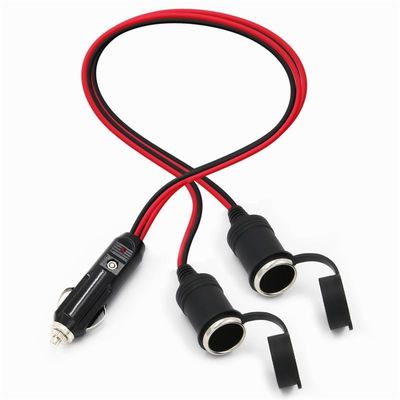 RoHS 24V 2468 18AWG con 2 en 1 Cable de encendedor de cigarrillos para automóviles macho a conector femenino