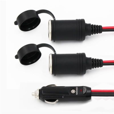 Cable de extensión para encendedor de cigarrillos de coche de 24V, enchufe macho a hembra, 18AWG