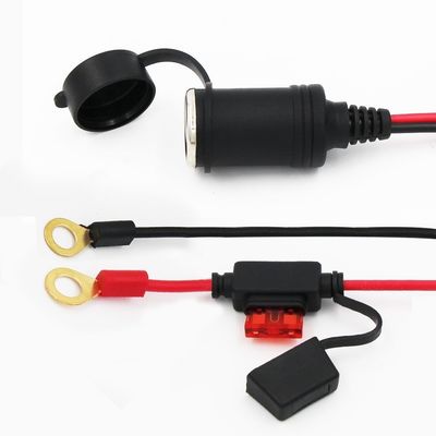 Conector de encendedor de cigarrillos femenino a O Ring Terminal Cable de extensión de la batería