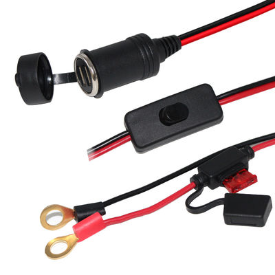 Conector de encendedor de cigarrillos femenino a O Ring Terminal Cable de extensión de la batería