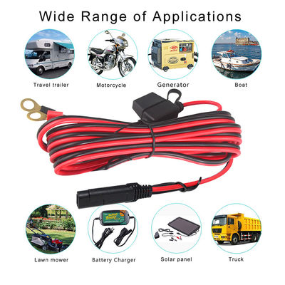 Cargador de batería 15A Sae con cable de extensión de terminal de O Ring 2 pies