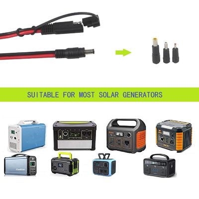 SAE a DC 5521 Cable de energía solar de 10 pies de liberación rápida Desconectar