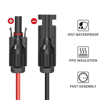 IP67 VDE RV Cable de energía solar PV conector solar para el objetivo cero enchufe unipolar