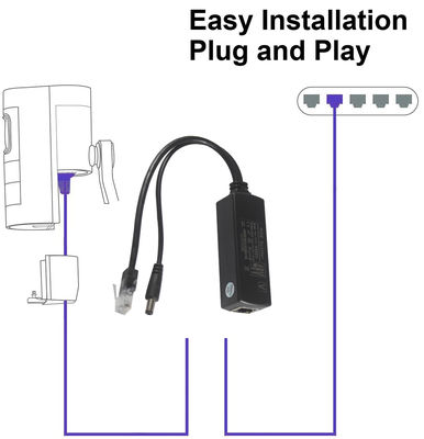 1Gbps Gigabit 12V 3A Adaptador de divisores PoE para el puerto de accesorios de cámara IP