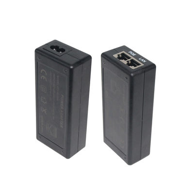 Conector de corriente continua 2 puertos RJ45 POE inyector de alimentación 24V 1a para cámara IP