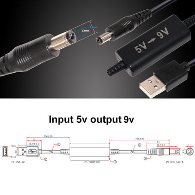 Transformador CC-DC de 10 pies y 10 metros 5V a 12V Cable para convertidor de energía USB a CC