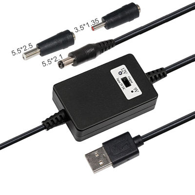 5V a 9V 12V DC Boost Converter Cable de refuerzo USB para la carga del vehículo 5.5 * 2.1mm Jack