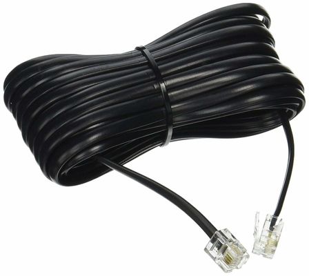 25 pies RJ11 4P4C 4P2C Cable de cable de extensión telefónica Durable