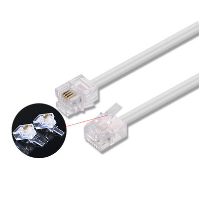 Cable de extensión telefónica estándar 4P4C 4P2C 6P2C 6P4C 24AWG-28AWG