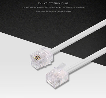 Cable de extensión telefónica estándar 4P4C 4P2C 6P2C 6P4C 24AWG-28AWG