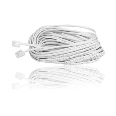 Cable telefónico RJ11 4P4C de 25 pies, macho a macho, con cubierta de PVC