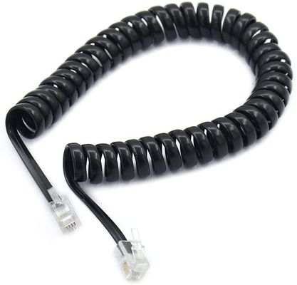 Línea telefónica en espiral de 16 MHz con cable telefónico blindado RJ9 RJ11 RJ12 6P6P 6P4C 4P4C 4P2C