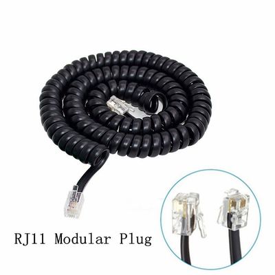 Línea telefónica en espiral de 16 MHz con cable telefónico blindado RJ9 RJ11 RJ12 6P6P 6P4C 4P4C 4P2C