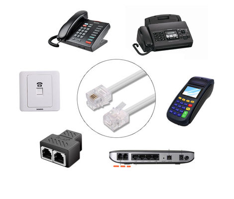 1 metro 24AWG Teléfono cable plano Teléfono cordón de parche RJ12 a RI12 6P6C