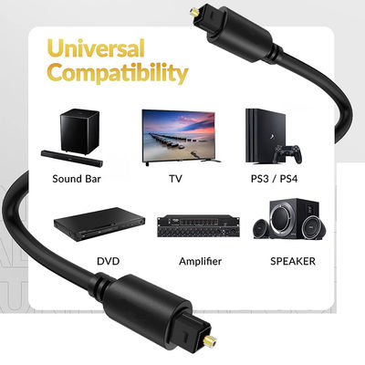 Rohs 5.1 Fibra óptica digital de audio Toslink Cable para altavoz Hifi