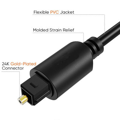 Rohs 5.1 Fibra óptica digital de audio Toslink Cable para altavoz Hifi