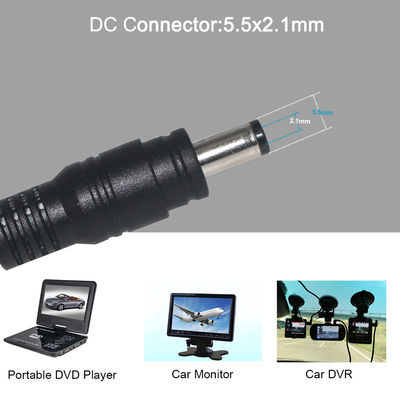 1m/2m/5m Cable de extensión DC de macho a macho con chaqueta de PVC y diámetro de 3,5*1,35mm