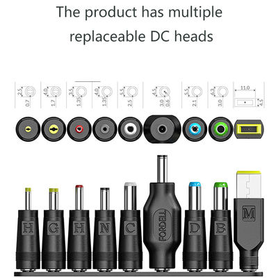 Cable de alimentación CC macho a hembra con interruptor atenuador 5.5x2.1mm
