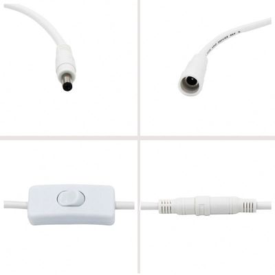 Cable de extensión de 12V DC personalizado 5.5*2.5 mm Hombre a mujer con interruptor de 120cm