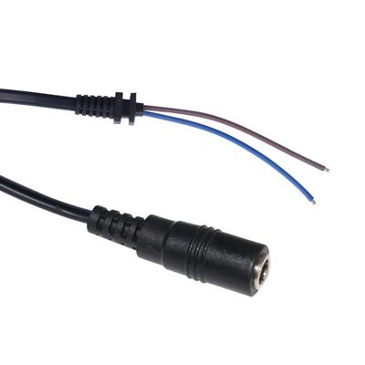 Conector DC5521 de enchufe para cable de cable de alimentación de extremo abierto con conductor de cobre