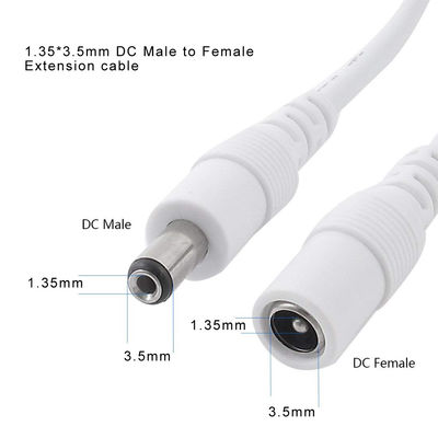 Cable de alimentación de corriente continua masculino a femenino personalizable con conector de toma de corriente