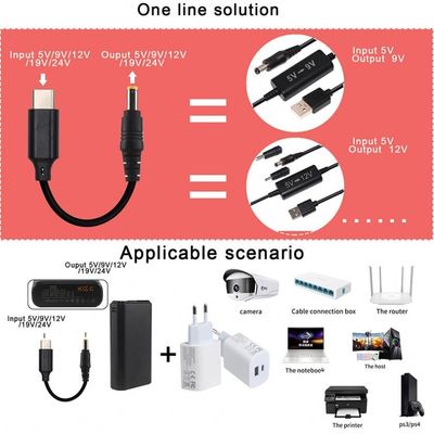 20V 15V 9V 5V PD Cable de carga USB Tipo C 3.1 Hombre a DC Hombre 5521 5525mm Conector