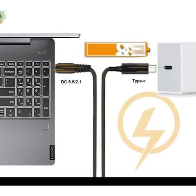 20V 15V 9V 5V PD Cable de carga USB Tipo C 3.1 Hombre a DC Hombre 5521 5525mm Conector