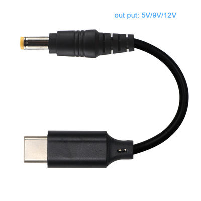 Convertidor de cable USB-C a CC para cargador de computadoras portátiles de 12 V y 9 V