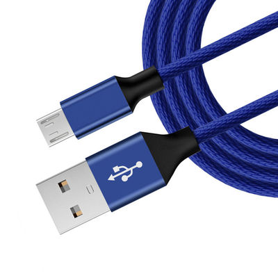 Original Negro Micro USB Cable de datos de 6 pies de largo de nylon trenzado para teléfono móvil MP3