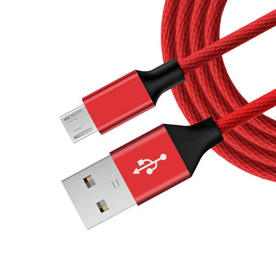 Original Negro Micro USB Cable de datos de 6 pies de largo de nylon trenzado para teléfono móvil MP3