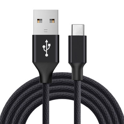 Original Negro Micro USB Cable de datos de 6 pies de largo de nylon trenzado para teléfono móvil MP3