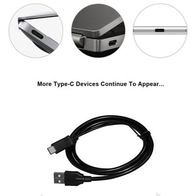 Cable de carga rápida de tipo C de protección por papel de aluminio 1m/3m Blanco/Nego