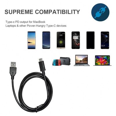 Cable de carga rápida USB A a Tipo C 1m Negro Blanco