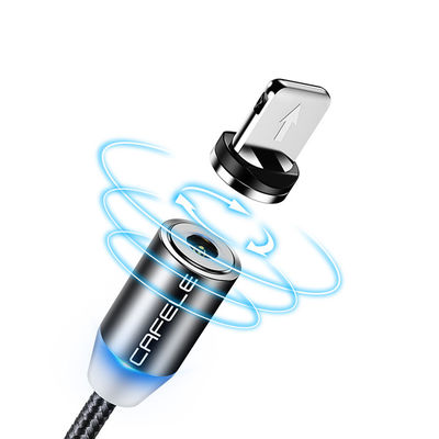 Tipo USB Micro-USB 360 grados 3 en 1 Led USB cable de adaptador magnético para carga rápida