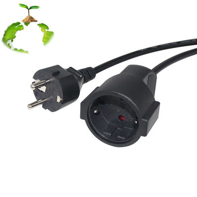 6ft negro cee/7 EU AC Cordón de alimentación 3Pin Splitter Cable 1 a doble femenino Y tipo de plomo dividido