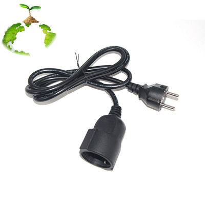 6ft negro cee/7 EU AC Cordón de alimentación 3Pin Splitter Cable 1 a doble femenino Y tipo de plomo dividido
