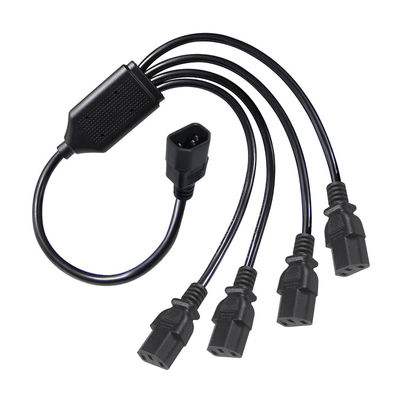 Conector de ángulo de carrete negro H05vv F enchufe Iec C13 Iecc14 macho a hembra Y cable de separación de cable de extensión de energía