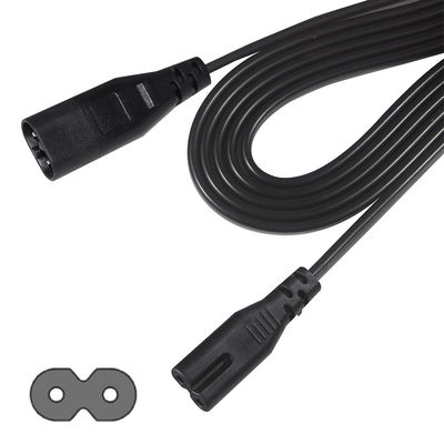 0.5M VDE 250V 2.5A H03VVH2-F 0.75MM2 2 núcleos del cable de extensión de energía IEC C7 a IEC C8
