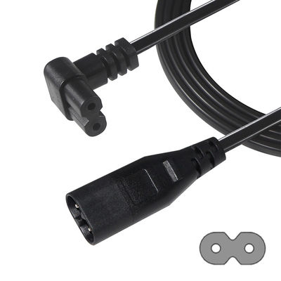 0.5M VDE 250V 2.5A H03VVH2-F 0.75MM2 2 núcleos del cable de extensión de energía IEC C7 a IEC C8