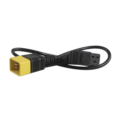 Cable de alimentación de 3 puntas de grado C19 C20 para hospitales interiores con tipo de extremo masculino CEI y toma de corriente extendida