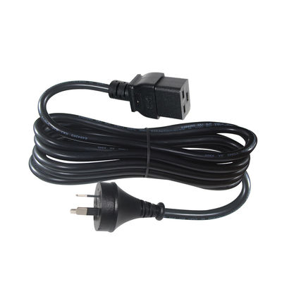 6 pies chaqueta de PVC Australia 3 pines enchufe a la IEC 60320 C19 cable de alimentación para servidores PDU