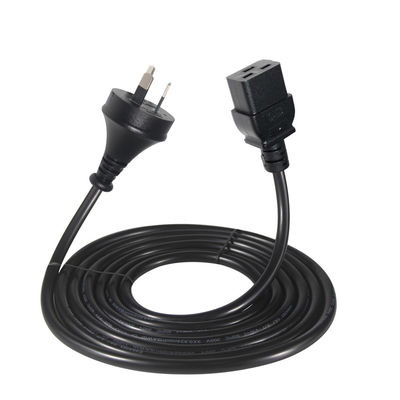 6 pies chaqueta de PVC Australia 3 pines enchufe a la IEC 60320 C19 cable de alimentación para servidores PDU