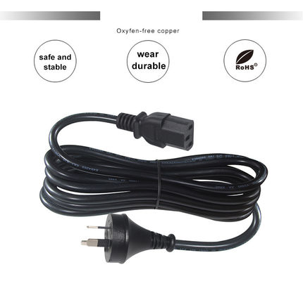 220V Femenino 3X1.0MM Cable 240V Saa Plug Cordón de alimentación de la computadora Australia a C13